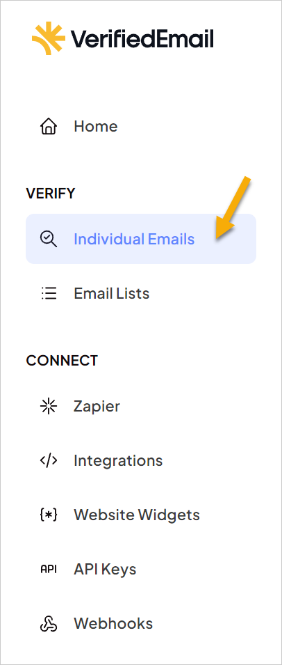 Click Individual Emails in the left-hand navigation panel