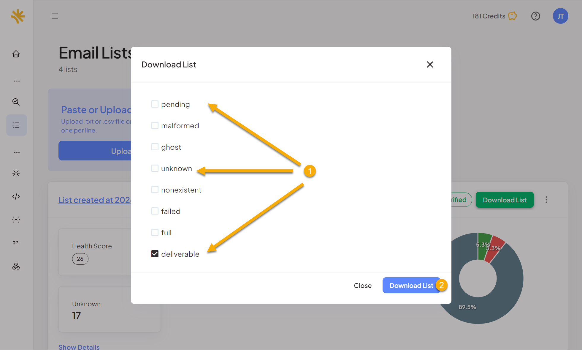 Deliverable checkbox