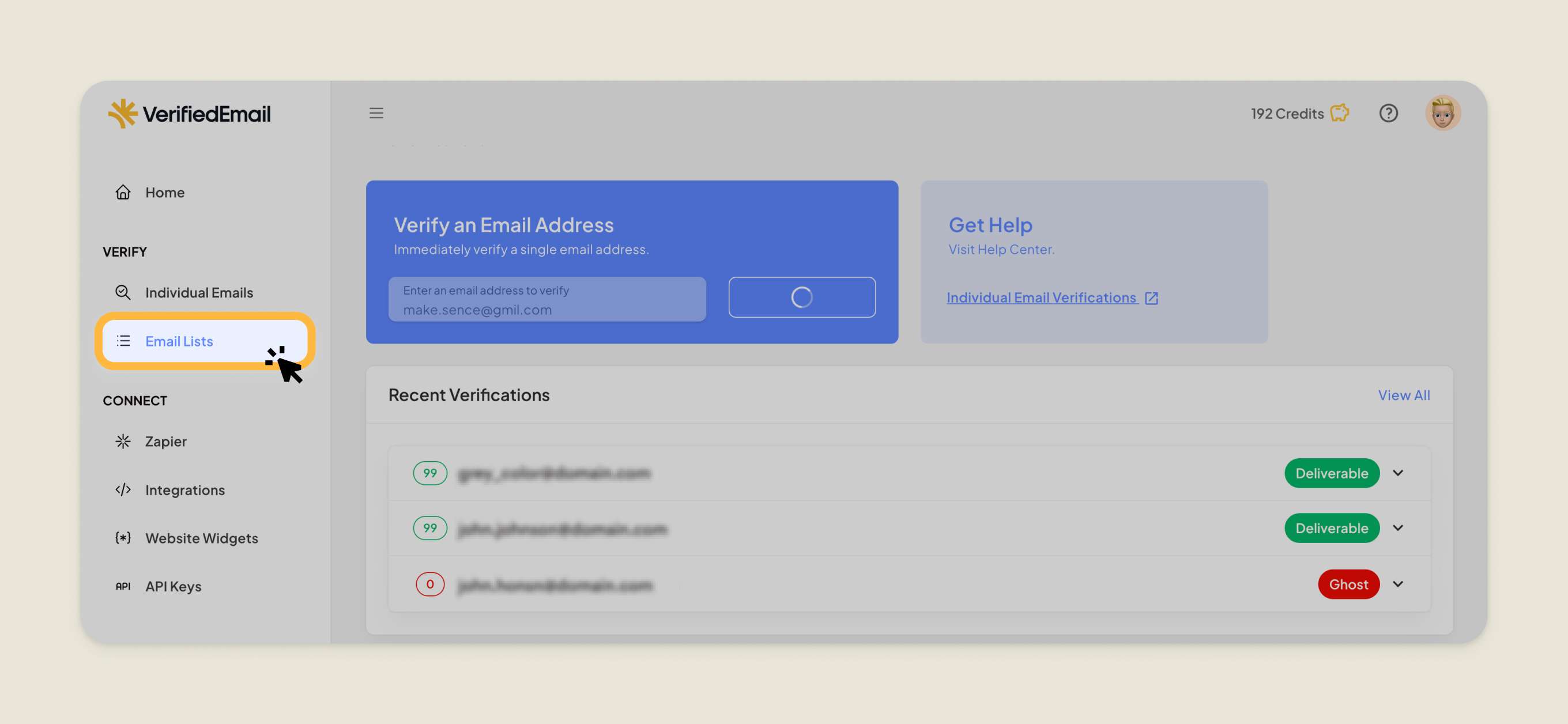 Click Email Lists in the left-hand navigation menu