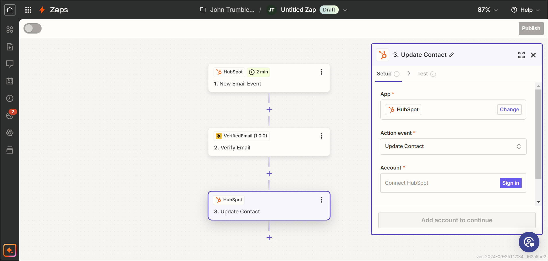 Configure additional steps in the Zap as needed