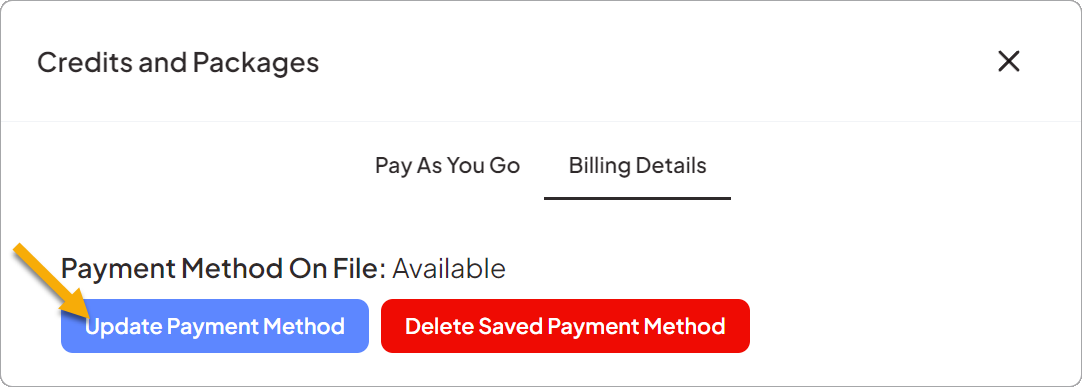 Click Update Payment Method