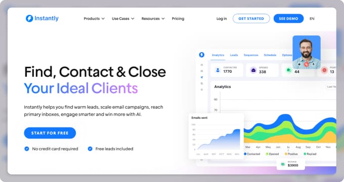 Instantly supports cold email teams with built-in deliverability controls
