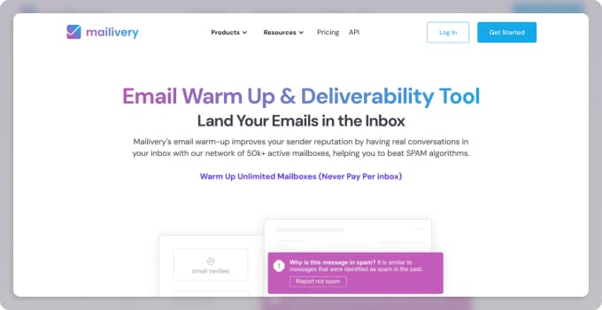 Mailivery automates email warmup while giving teams control over settings