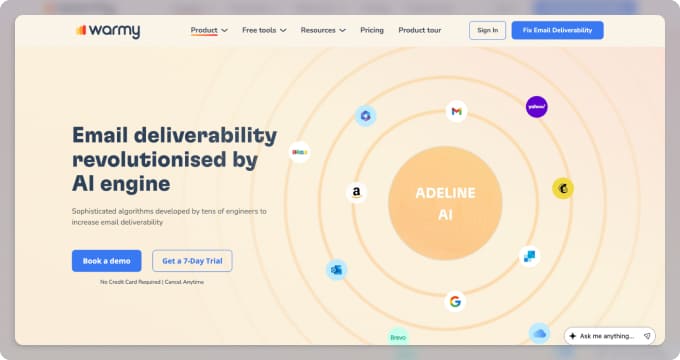 Warmy is an AI-first warmup platform that adapts to domain age and reputation