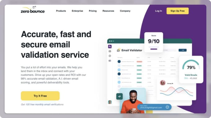 ZeroBounce focuses on email deliverability, visibility, and diagnostics