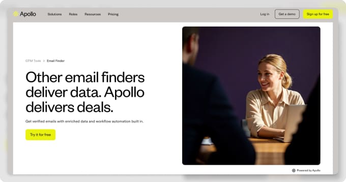 Apollo's Email Finder is a core feature of the Apollo.io sales intelligence platform