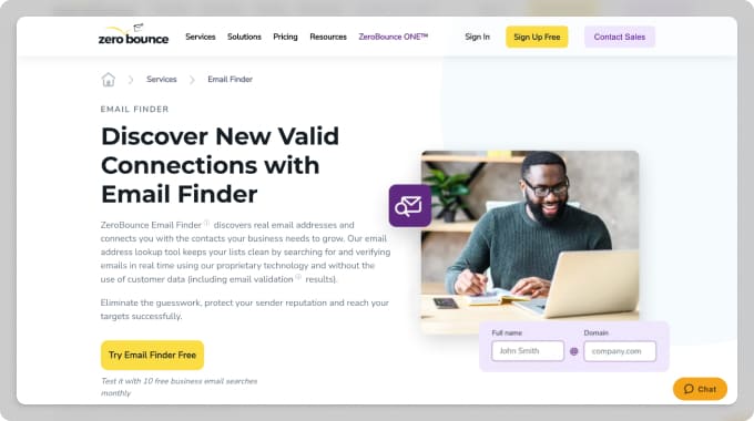 ZeroBounce Email Finder is a real-time lead generation tool