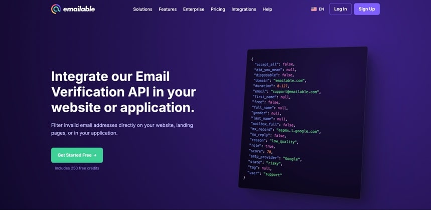 Emailable – high accuracy and flexible pricing