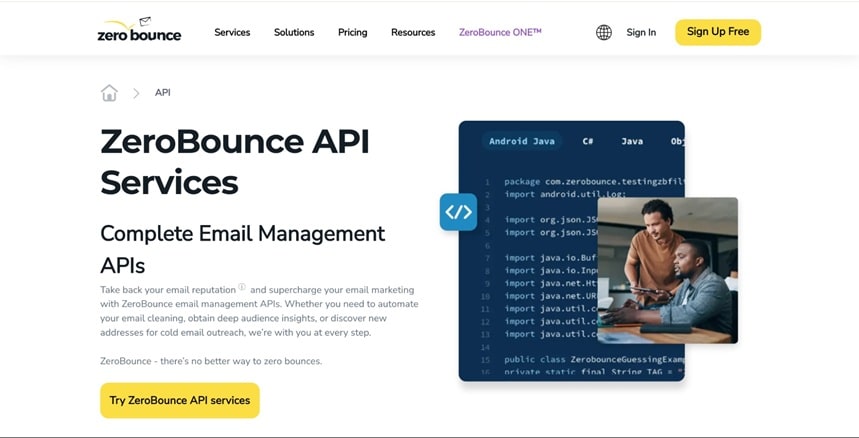 ZeroBounce – enterprise-grade features and enrichment