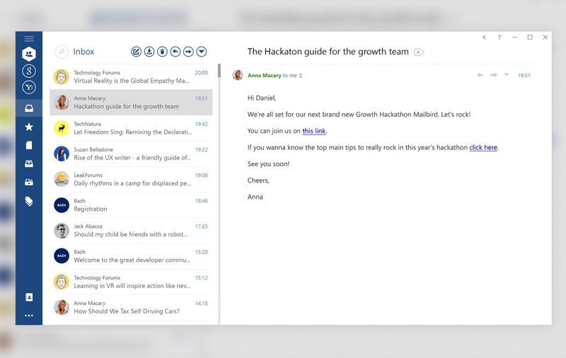 Mailbird app for managing multiple email services