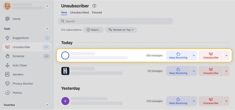 Clean Email Unsubscriber feature for removing email subscriptions