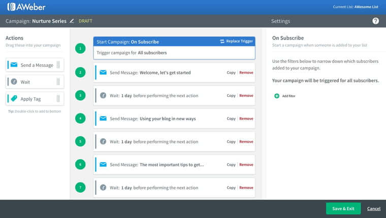 AWeber best mass email service