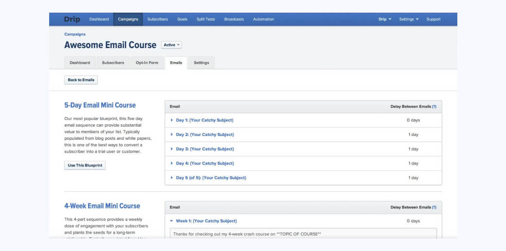 Drip is aimed to send bulk email without spamming