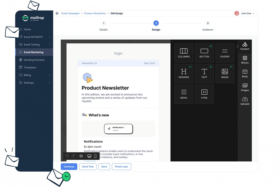 Mailtrap is a high-deliverability email platform for developers