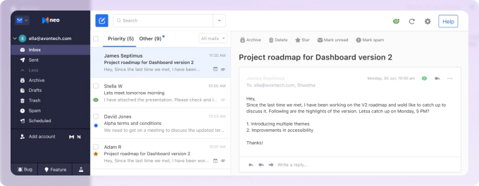 Neo fine free business email platform