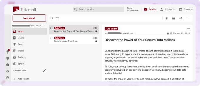 Tuta is a privacy-oriented email service