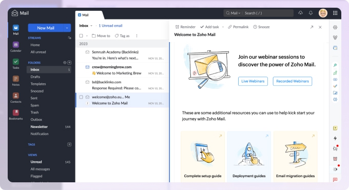 Zoho Mail is one of the best paid email service