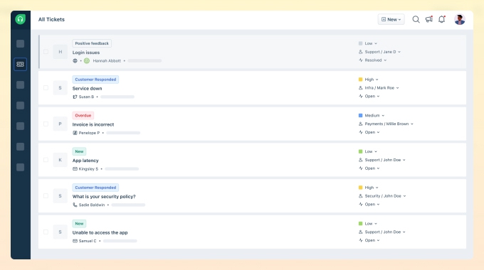 Freshdesk customer service email management software with AI bots