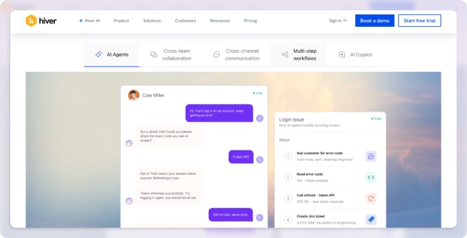 Hiver customer service email management software for Gmail