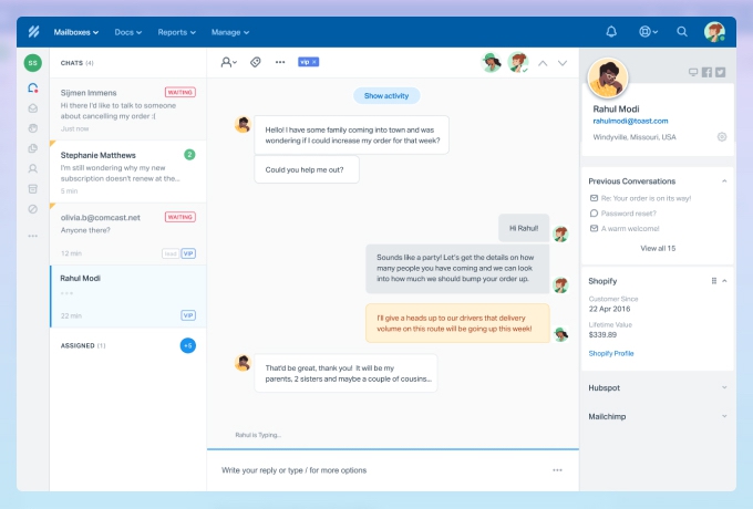 Help Scout help desk software for email and chat support