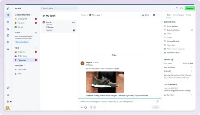 Tidio customer service platform with chat, email, and social support