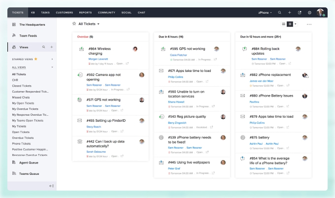 Zoho Desk contact center email management software